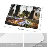 yanfind The Mouse Pad Blur Focus Wildflowers Flowers Depth Grass Cemetery Field Graveyard Tombstones Stone Growth Pattern Design Stitched Edges Suitable for home office game