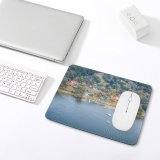 yanfind The Mouse Pad Boats Coast Vacation Landscape Daylight Travel Island Dock Outdoors Scenic Woods Seashore Pattern Design Stitched Edges Suitable for home office game