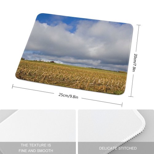 yanfind The Mouse Pad Field Sky Field Natural Sun Autumn Cloud Landscape Sky Clouds Lane Grassland Pattern Design Stitched Edges Suitable for home office game
