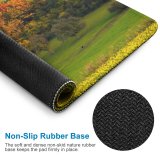 yanfind The Mouse Pad Bruno Glätsch Autumn Trees Sunset Landscape Afterglow Meadow Grass Field Greenery Beautiful Pattern Design Stitched Edges Suitable for home office game