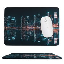 yanfind The Mouse Pad Pang Yuhao Singapore City Skyscrapers Modern Architecture Night Life City Lights Reflection Pattern Design Stitched Edges Suitable for home office game