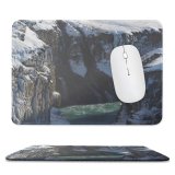 yanfind The Mouse Pad Domain River Canyon Gullfoss Pictures Outdoors Grey Snow Islande Glacier Ice Pattern Design Stitched Edges Suitable for home office game