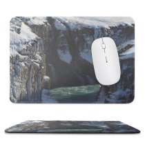 yanfind The Mouse Pad Domain River Canyon Gullfoss Pictures Outdoors Grey Snow Islande Glacier Ice Pattern Design Stitched Edges Suitable for home office game