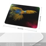 yanfind The Mouse Pad Dark Macaw Wings Feathers Colorful Splash Bird Pattern Design Stitched Edges Suitable for home office game