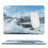 yanfind The Mouse Pad Waves Wave Beach Beaches Vacation Hermanus Cape Town Sea Ocean Wind Sky Pattern Design Stitched Edges Suitable for home office game