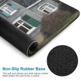 yanfind The Mouse Pad Building Building Bushes Home Area Grey Slate Residential Cladding Siding Classic Estate Pattern Design Stitched Edges Suitable for home office game