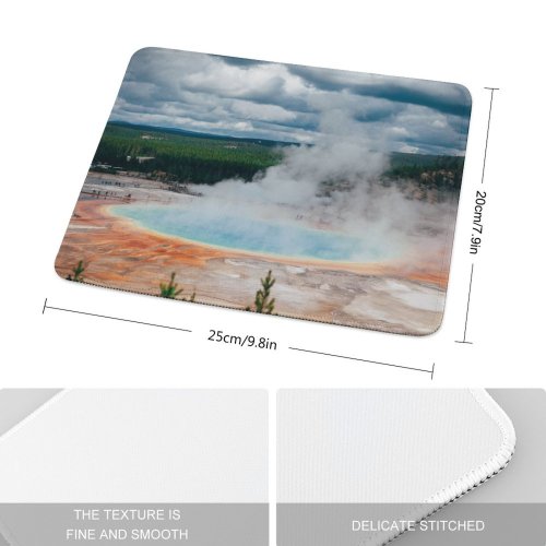 yanfind The Mouse Pad Eruption National Domain Wilderness Pool Pictures Outdoors Wyoming Stone Prismatic Volcano Pattern Design Stitched Edges Suitable for home office game