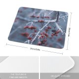 yanfind The Mouse Pad Blur Frozen Focus Tree Winter Season Depth Freeze Icy Field Snow Fruit Pattern Design Stitched Edges Suitable for home office game