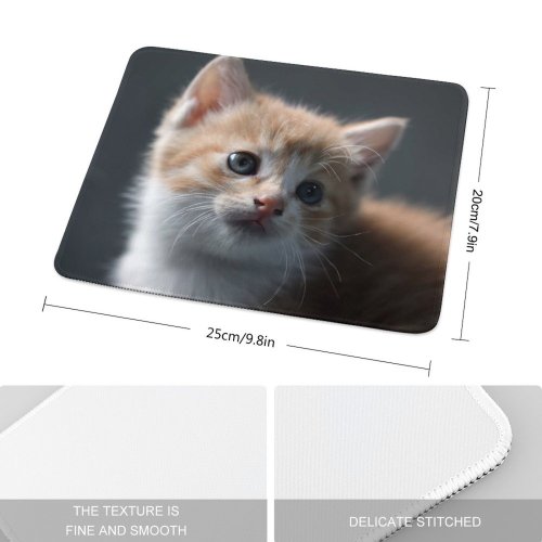 yanfind The Mouse Pad Cat Kitten Pet Cute Cat Portrait Fur Baby Cat Pattern Design Stitched Edges Suitable for home office game