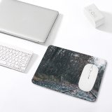 yanfind The Mouse Pad Woods Deer Fall Alone Train Trees Wild Pattern Design Stitched Edges Suitable for home office game