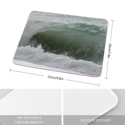 yanfind The Mouse Pad Wave Sea Coast Clean Waves Surf Wind Ocean Tide Sports Surfing Boardsport Pattern Design Stitched Edges Suitable for home office game
