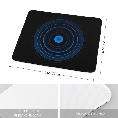yanfind The Mouse Pad Abstract Dark Circles Illusion Spiral Rings Pattern Design Stitched Edges Suitable for home office game