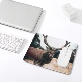 yanfind The Mouse Pad Reindeer Deer Antlers London Grass Wildlife Pattern Design Stitched Edges Suitable for home office game