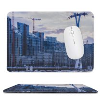 yanfind The Mouse Pad Boats City Design Office Downtown Skyscraper Cable Clouds Cranes Landscape Travel Construction Pattern Design Stitched Edges Suitable for home office game
