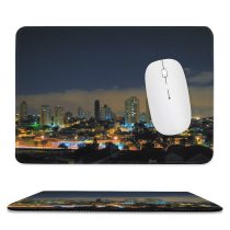 yanfind The Mouse Pad Building HDR Exposure Settlement Area Downtown City Brazil Night Sky Lights Street Pattern Design Stitched Edges Suitable for home office game