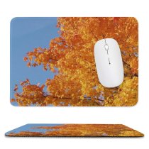 yanfind The Mouse Pad Maple Autumn Woody Sky Plant Fall Branch Wood Flowering Leaf Tree Tree Pattern Design Stitched Edges Suitable for home office game