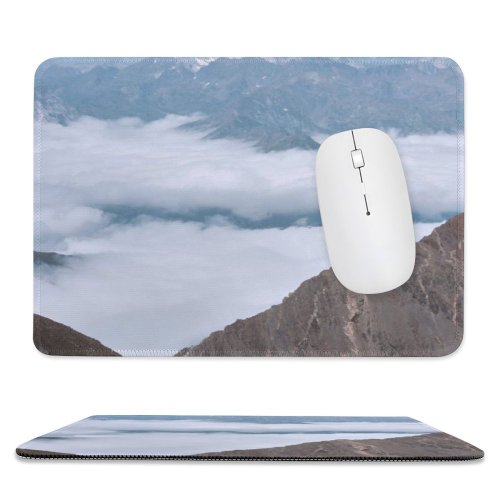yanfind The Mouse Pad Landscape Peak Pyrénées High Slope Pictures Cloud Outdoors Snow Summit Pyrenees Pattern Design Stitched Edges Suitable for home office game