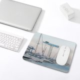 yanfind The Mouse Pad Marina Watercraft Harbor Transportation Sailboat Boat Sky Vehicle Dock Boat Atmospheric Shiplift Pattern Design Stitched Edges Suitable for home office game