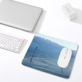 yanfind The Mouse Pad Flower Lake Shore Mountain Sky Reflection Poppies Blu Lake Calm Loch Sound Pattern Design Stitched Edges Suitable for home office game
