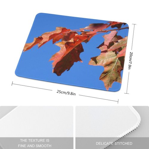 yanfind The Mouse Pad Maple Sky Shadows Autumn Woody Leaves Maple Sky Plant Branch Plane Denmark Pattern Design Stitched Edges Suitable for home office game