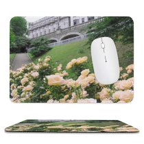 yanfind The Mouse Pad Flower Spring Grey Plant Classic City Flower Flowering Rose Rose Roses Stone Pattern Design Stitched Edges Suitable for home office game