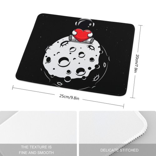 yanfind The Mouse Pad Dark Love Heart Astronaut Planet Outer Space AMOLED Cute Pattern Design Stitched Edges Suitable for home office game