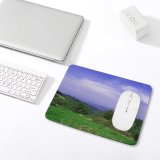 yanfind The Mouse Pad Calm Sky Air Paz Grass Upwards Station Espacio Cielo Nubes Azul Verde Pattern Design Stitched Edges Suitable for home office game