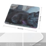 yanfind The Mouse Pad Yawning Cute Cat Sleepy Adorable Pet Pattern Design Stitched Edges Suitable for home office game