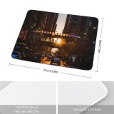 yanfind The Mouse Pad Blur Golden Tall Street City Dark Footbridge Illuminated Downtown Sunset Traffic Evening Pattern Design Stitched Edges Suitable for home office game