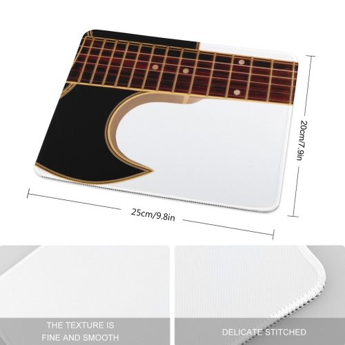 yanfind The Mouse Pad Melody Sound Bass Wood Flamenco Accessory Acoustic Guitar Rock Play Musical Instrument Pattern Design Stitched Edges Suitable for home office game