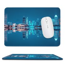 yanfind The Mouse Pad Pang Yuhao City Singapore Hour Night Life Cityscape Reflection Symmetrical Skyscrapers Sky Pattern Design Stitched Edges Suitable for home office game