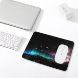 yanfind The Mouse Pad Abstract Dark Glitter Glowing Colorful Lights Pattern Design Stitched Edges Suitable for home office game