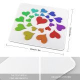yanfind The Mouse Pad Valentines Heart Rendered Rainbow Purple Cyan Petal Graphics Art Pattern Design Stitched Edges Suitable for home office game