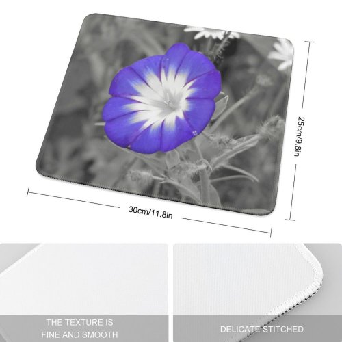 yanfind The Mouse Pad Wild Flower Stand Eden Pettle Grey Petal Purple Plant Violet Wildflower Morning Pattern Design Stitched Edges Suitable for home office game