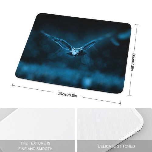 yanfind The Mouse Pad Comfreak Black Dark Owl Dark Moonlight Forest Bokeh Flying Pattern Design Stitched Edges Suitable for home office game