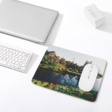 yanfind The Mouse Pad Landscape Plant Forest Recess Castle Pictures Outdoors Flora Tree Free Flower Pattern Design Stitched Edges Suitable for home office game
