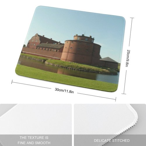 yanfind The Mouse Pad Building Fortification Skane Spring Moat King Landskrona Denmark Skania Castle Architecture Copenhagen Pattern Design Stitched Edges Suitable for home office game