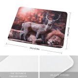yanfind The Mouse Pad Comfreak Lion Deer Hirsch Predator Wild Big Cat Carnivore Fantasy Cute Pattern Design Stitched Edges Suitable for home office game