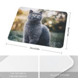 yanfind The Mouse Pad Blur Focus Whiskers Shorthair Cat Grass British Pet Sit Fur Downy Hairy Pattern Design Stitched Edges Suitable for home office game