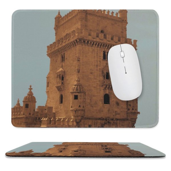 yanfind The Mouse Pad Building Love Sky Fortification Tower History Sky Classic Lisbon Wall Historic Cities Pattern Design Stitched Edges Suitable for home office game