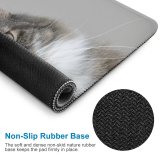 yanfind The Mouse Pad Young Grey Pet Kitten Portrait Tabby Curiosity Cute Little Staring Eye Whisker Pattern Design Stitched Edges Suitable for home office game