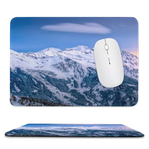 yanfind The Mouse Pad Mountains Winter Kleine Scheidegg Mountain Range Glacier Sunrise Ice Peak Switzerland Pattern Design Stitched Edges Suitable for home office game