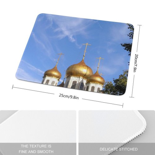 yanfind The Mouse Pad Tula Kremlin Cathedral Sky Autumn Dome Gold Landmark Place Worship Steeple Building Pattern Design Stitched Edges Suitable for home office game