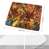 yanfind The Mouse Pad Maple Autumn Woody Maple Plant Fall Branch Leaves Leaf Forest Hardwood Leaf Pattern Design Stitched Edges Suitable for home office game