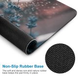 yanfind The Mouse Pad Blur Focus Window Fragrant Droplets Glass Rain Outdoors Selective Raindrops Lavender Flora Pattern Design Stitched Edges Suitable for home office game