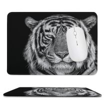 yanfind The Mouse Pad Dark Tiger Closeup Portrait Pattern Design Stitched Edges Suitable for home office game