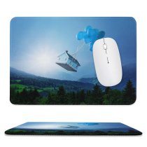 yanfind The Mouse Pad Comfreak Fantasy Landscape Balloons Sky Trees Mystic Sun Light Pattern Design Stitched Edges Suitable for home office game