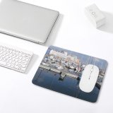 yanfind The Mouse Pad Marina Harbor Marina Boat Reflection Sky Vehicle Infrastructure Dock Boat Port Pattern Design Stitched Edges Suitable for home office game