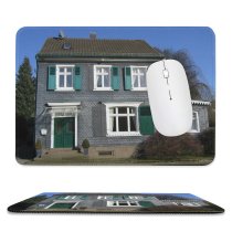 yanfind The Mouse Pad Building Building Bushes Home Area Grey Slate Residential Cladding Siding Classic Estate Pattern Design Stitched Edges Suitable for home office game