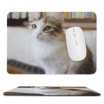 yanfind The Mouse Pad Funny Curiosity Sit Little Young Eye Kitten Whisker Downy Fur Portrait Pattern Design Stitched Edges Suitable for home office game